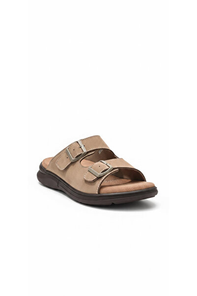 Forelli 40513-H Ejder Sand Nubuck Men's Genuine Leather Slippers