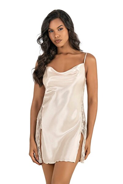 PRIMODA Women'S, Ivory, Satin Nightgown