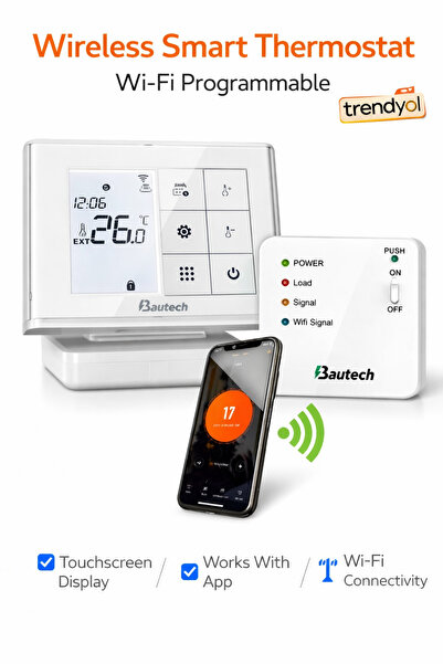 bautech I-10WD Smart – Ασύρματος Έξυπνος Θερμοστάτης με Προγραμματισμό 7 Ημερ...