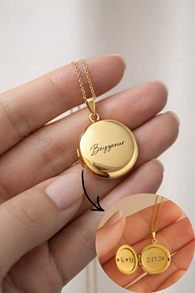 Narflake Kişiye Özel İsimli Çelik Açılır Kolye – İsim ve Tarih Yazılı Hatıra ...