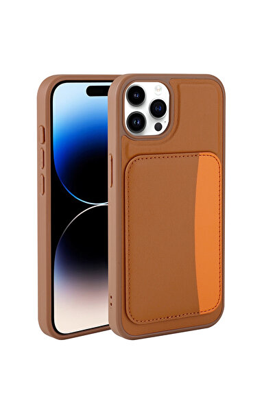 Başkenttekno iPhone 15 Pro Max Compatible Faux Leather X-Card Wallet Silicone...