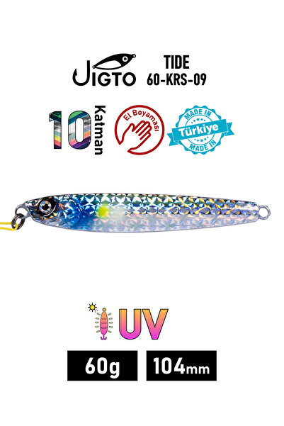 JIGTO Jig, Zoka, Suni Yem, Glow UV Metal Jig, 60Gr 10cm Tide 60
