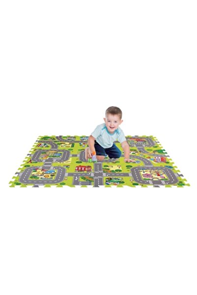 OEM Covoraș puzzle City Streets pentru copii 31,5x31,5cm (9 piese)