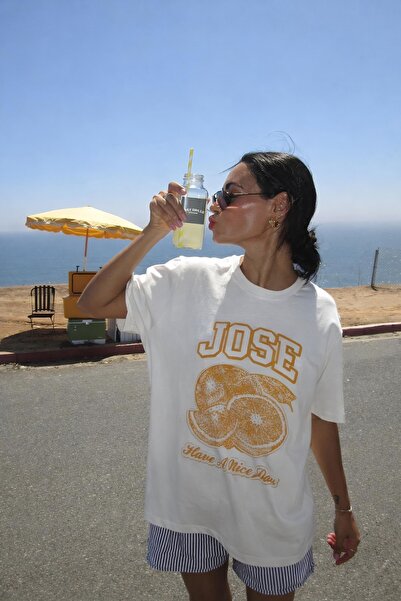 Jose Clothing Oversize Cut Short Sleeve Printed T-Shirt