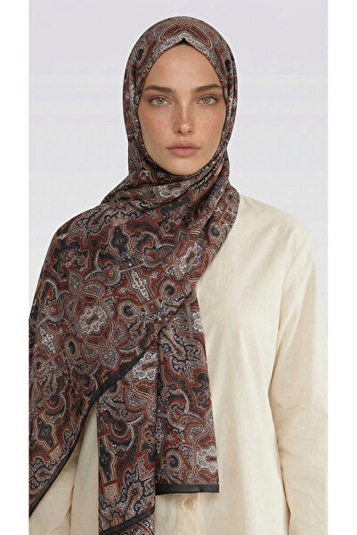 Karaca Șal din bumbac cu model LARA - NEGRU / ROȘU