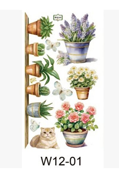 OEM 3D Decorative Wall Sticker with Multicolored Potted Plants, with Colorful...