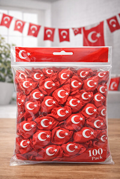 OSKA GLOBAL Red Balloon Set with Crescent and Star, Party Balloon with Turkis...