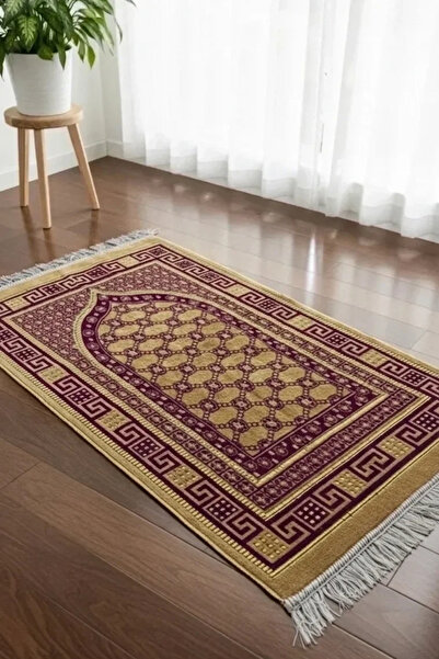 LUGMO Velvet Tasseled Prayer Rug Purple