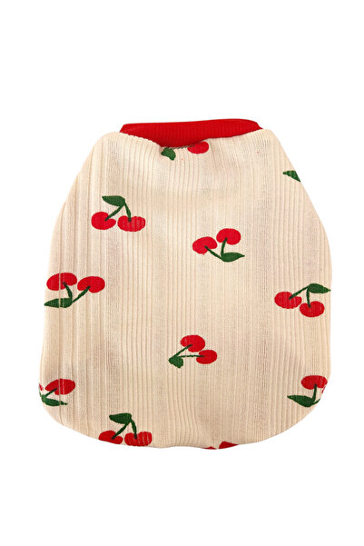 atelyu قميص مرن بنمط الكرز للقطط والكلاب