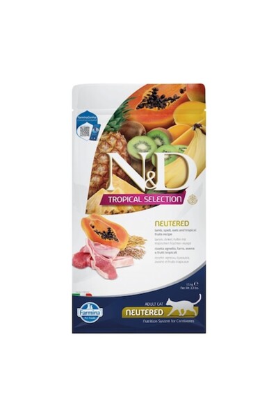 N&D Tropical Selection, Dry Food for Adult Sterilized Cats, Lamb and Tropical...