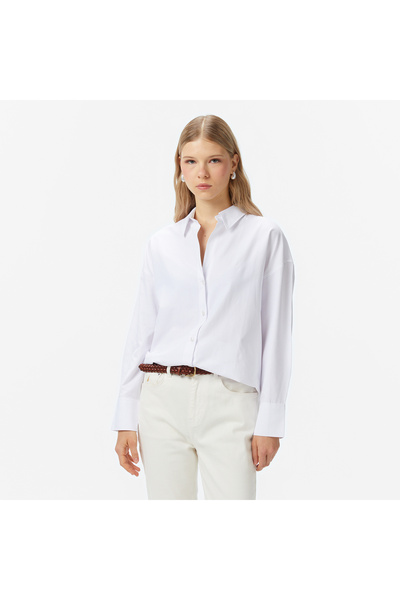 Nautica Kadın Beyaz Oversize Gömlek