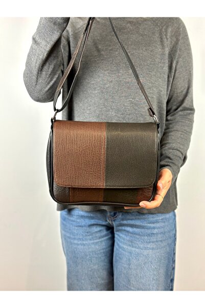 Deribag Genuine Leather, Crossbody Strap, Daily Bag, Women's Shoulder Bag, Mu...