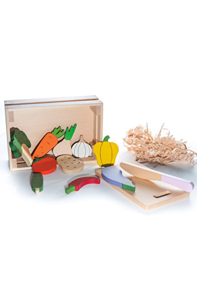 Marc toys Cărucior de legume, jucărie lucrată manual de