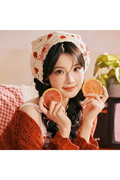 synshop Vintage Bohemian Korean Style Cherry Knitted Triangle Summer Headband...