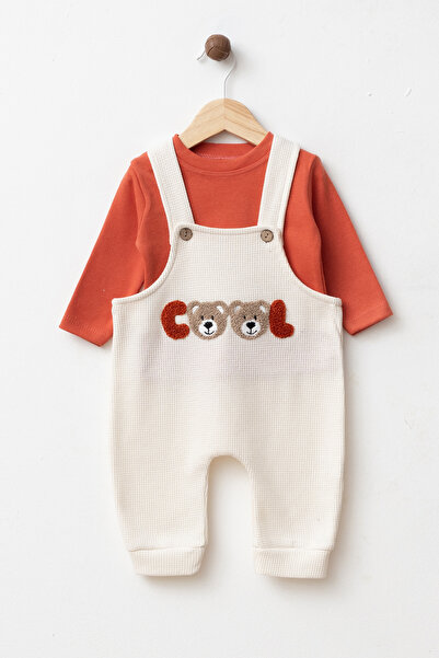 yukobaby bebeğiniz için en doğalı Baby Boy Cool Bear Embroidered 2-Piece Badi...