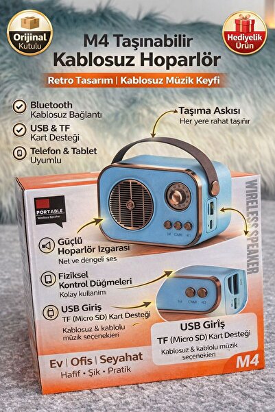 portable PORTABELA Bluetooth SD USB girişli Bluetooth destekli Type C-Speaker