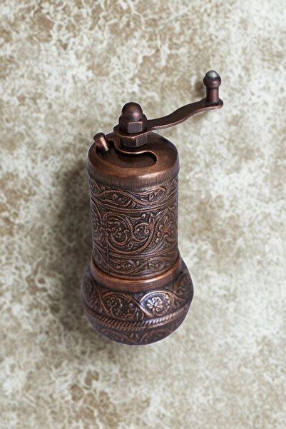 Ahinur Mutfak Ottoman Motif Brown Cast Iron Black Pepper - Salt Grinder