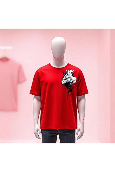 Vordevia Kartal Printed Crew Neck Wide Fit Unisex Tshirt