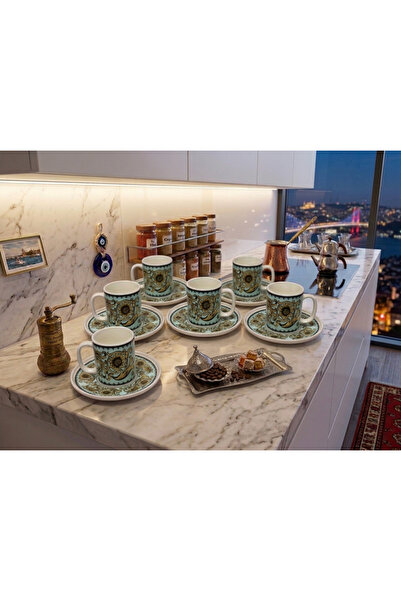 Tulu 6 kişilik kahve fincan takımı