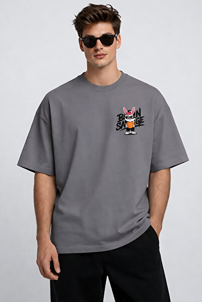 ArtYus Born Savage Printed Crew Neck Unisex Oversize T-Shirt – Cotton Casual ...