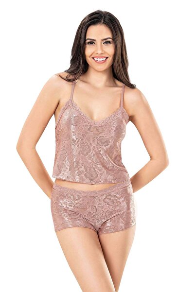 PRIMODA Women'S, Mink, Jacquard Shorts Set