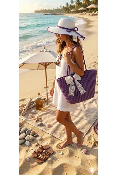 bayram taşcıoğlu home desing Bag and Hat Two-Piece Set. Casual Holiday Beach ...