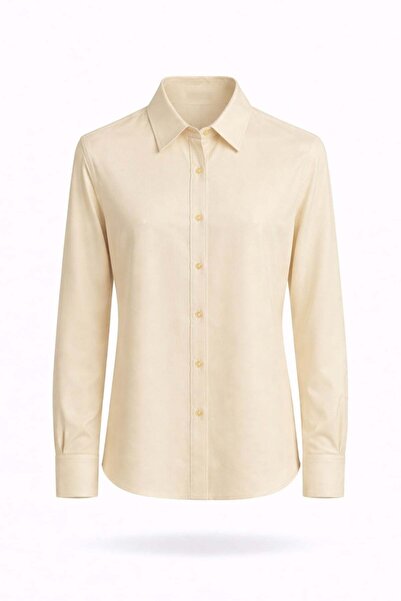 5in1Canpolat Yellow 100% Lyocell Relax Fit Shirt 25Y118