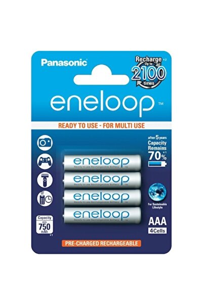 PANASONIC Baterii Eneloop AAA, 750mAh, Blister cu 4 bucăți