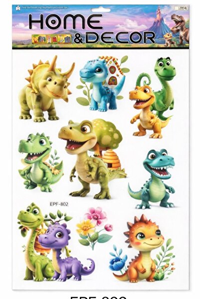 OEM 3D embossed children's wall sticker - Cute dinosaurs, colorful decorative...