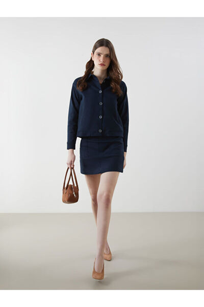 LC Waikiki Women's Gabardine Mini Skirt with Zipper at the Waist
