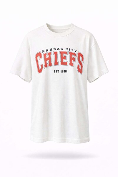 5in1Canpolat Εκρού μπλουζάκι με στάμπα Κάνσας Σίτι