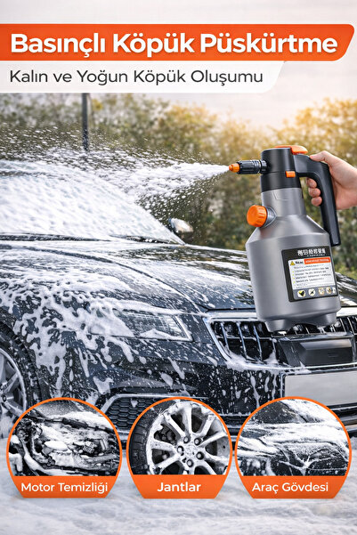 Kortec 2L Basınçlı Profesyonel Şarjlı Köpük Makinası Oto Yıkama Pompası Köpük...