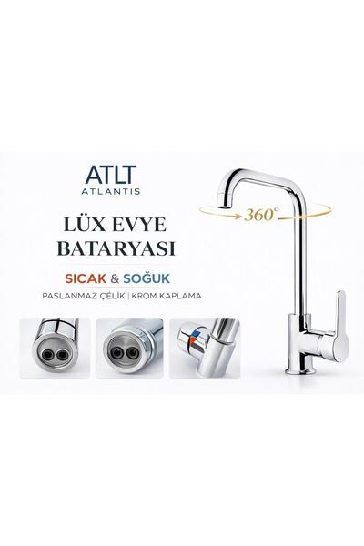 ATLT ATLANTİS LÜX EVYE BATARYASI SICAK SOĞUK MUSLUK BANYO MUTFAK LAVABO PASLA...
