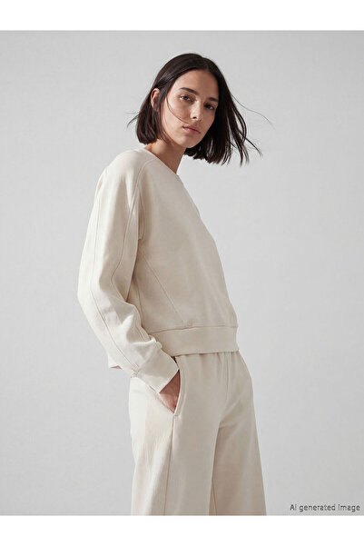 LC Waikiki Nevavm Oval Collar Oversize Women's Sweatshirt with a Difference