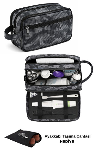 Woys Bags Camouflage Pattern Men's Shaving Kit Bag-Premium Men's Cosmetic Han...