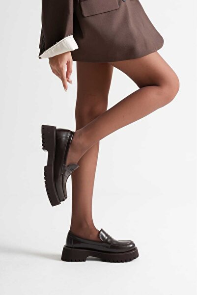 She Women's Daily Comfortable Brown Thick Sole Shoes Oxford Loafer.