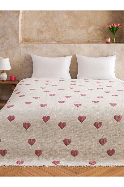 LC Waikiki Nevavm Heart Patterned Double Bedspread with Difference