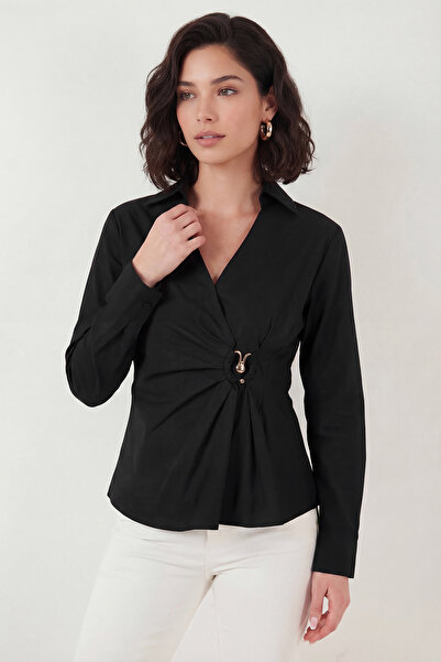 Lela % 100 Pamuk Slim Fit Toka Detaylı Uzun Kollu Gömlek GÖMLEK 6778317