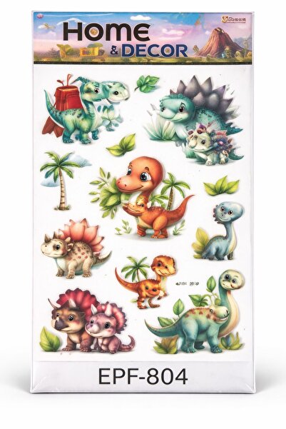 OEM 3D embossed children's wall sticker - Cute dinosaurs, colorful decorative...