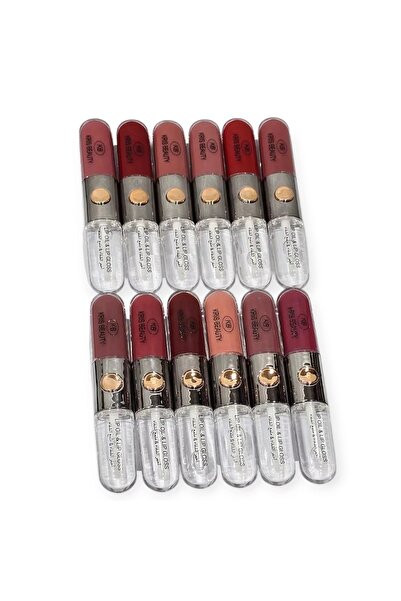 KRIS BEAUTY أرواج سائل ثابت مطفي وقلوس شفايف 12 لون