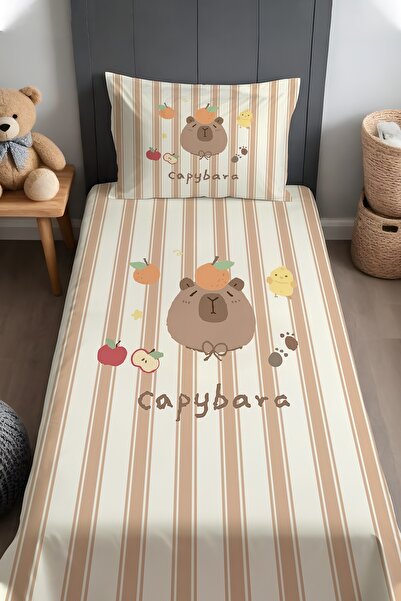 EVPANYA Sweet Capybara World Patterned Bedspread and Pillowcase