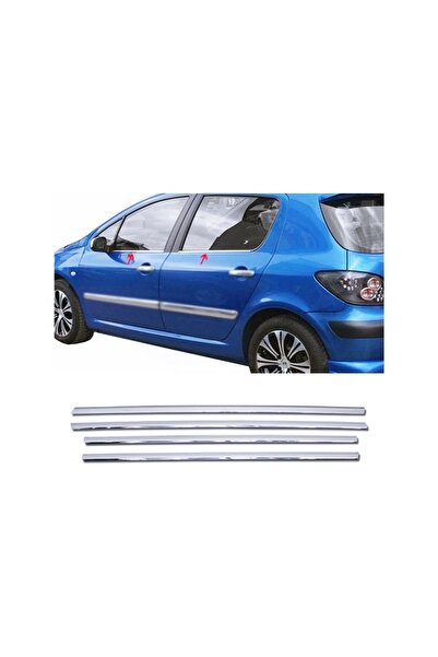 MAYS OTO DİZAYN Peugeot 307 Krom Cam Çıtası 4 Kapı P.çelik 2000 Ve Üzeri