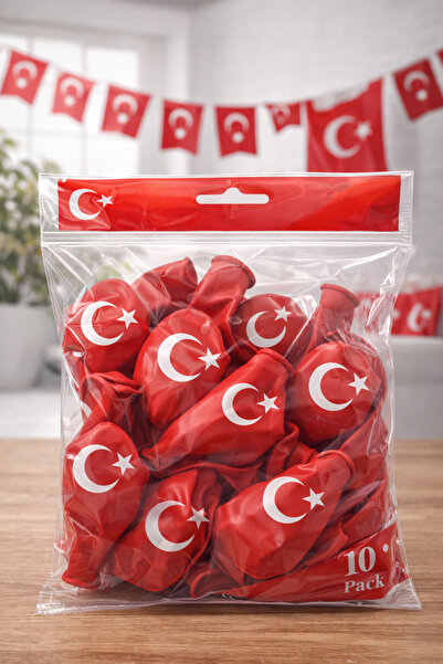 FREEDOM STOREE Red Balloon Set with Crescent and Star, Party Balloon with Tur...