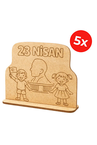 KİDOSE 23 Nisan Hediyelik Ahşap Boyama Aktivite Seti