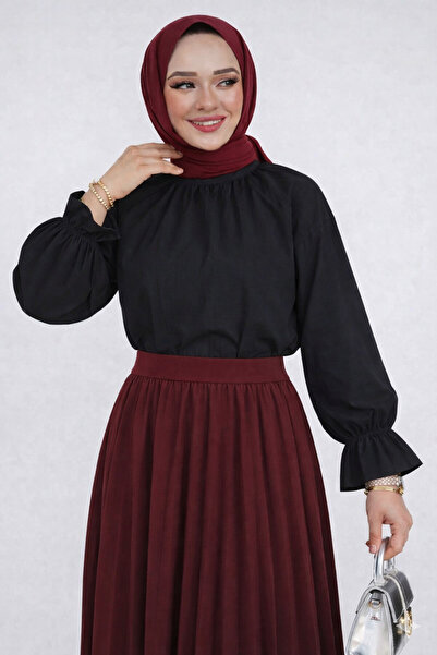 CNG MODA Cotton Shirt with Gathered Sleeves