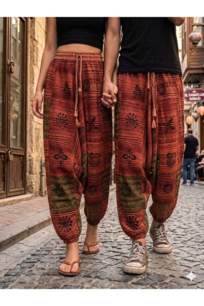 AYASOFYA OTANTIK Unisex Nepali Ethnic Authentic Loose Bohemian Shalwar with E...