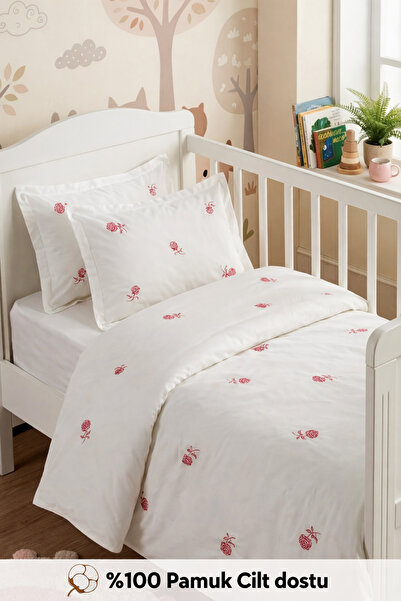 GÖRMEZ TEKSTİL Red Rose Baby Bedding Set 100% Cotton Skin-Friendly