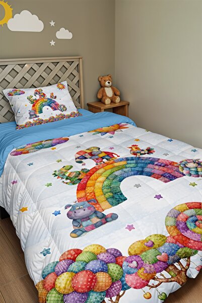 EVPANYA Colorful Dreamland Patterned Single Duvet and Pillowcase