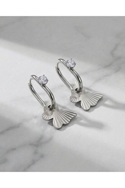 HOSBUTIK Steel butterfly earrings