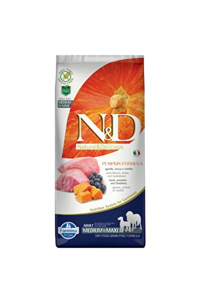 N&D Dry Dog Food, Adult Medium & Maxi, Grain Free, Pumpkin, Lamb and Blackcur...